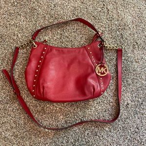 Red Leather Michael Kors Purse